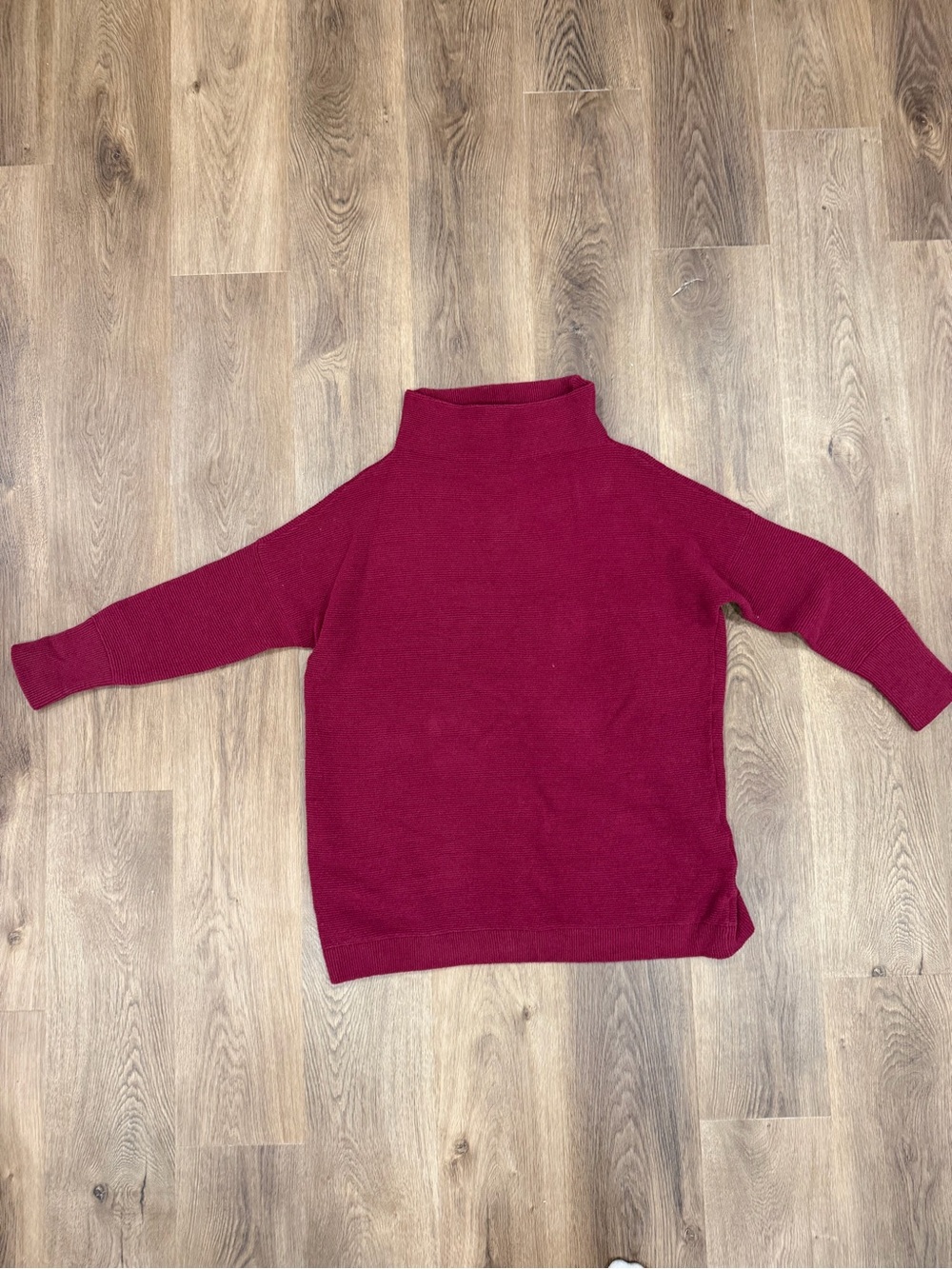 Free People Wine Red Turtleneck Sweater